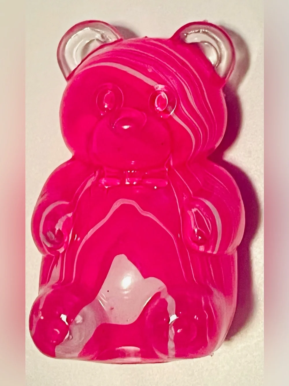 Gummy Bear Squishy Toy - Pink & White